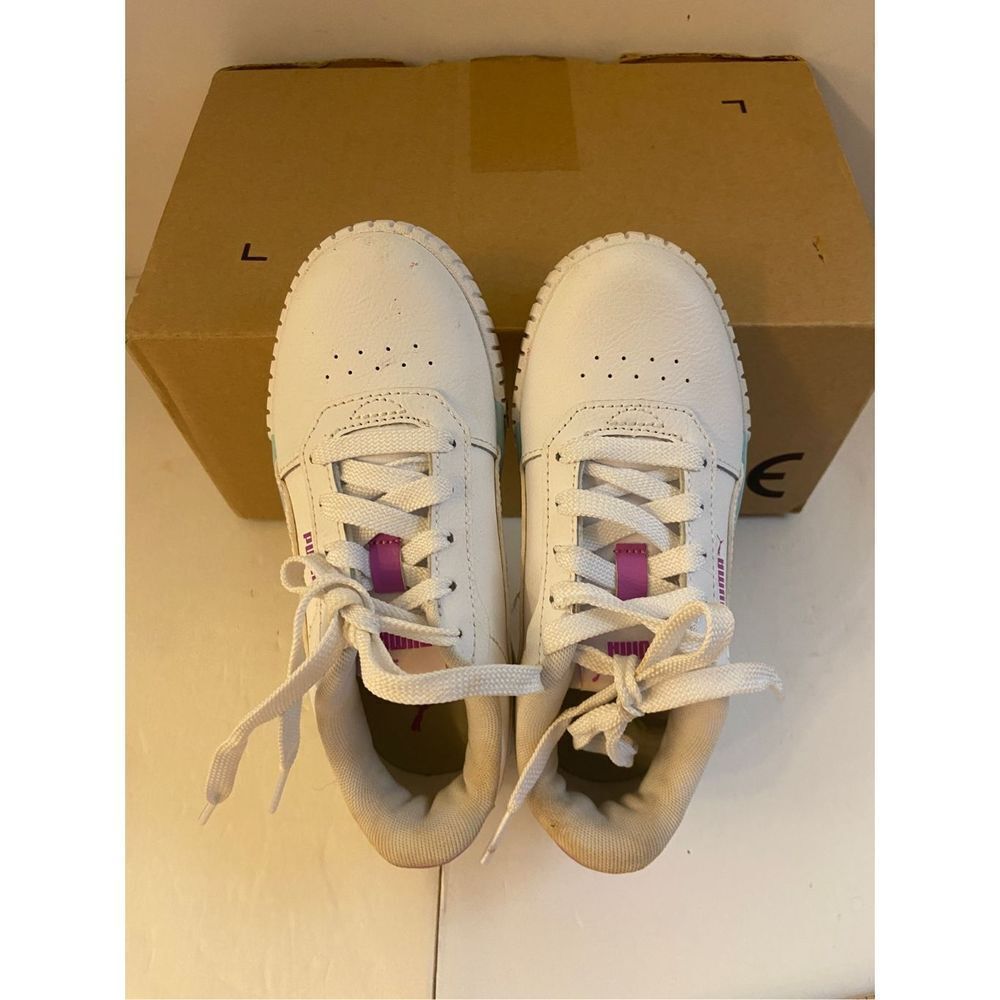 Puma leather soft foam optima kids girls sneakers‎ size 1c new